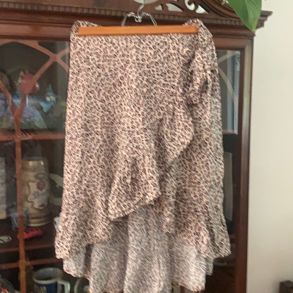 Skirt hi low hem size small shade shore 100% rayon